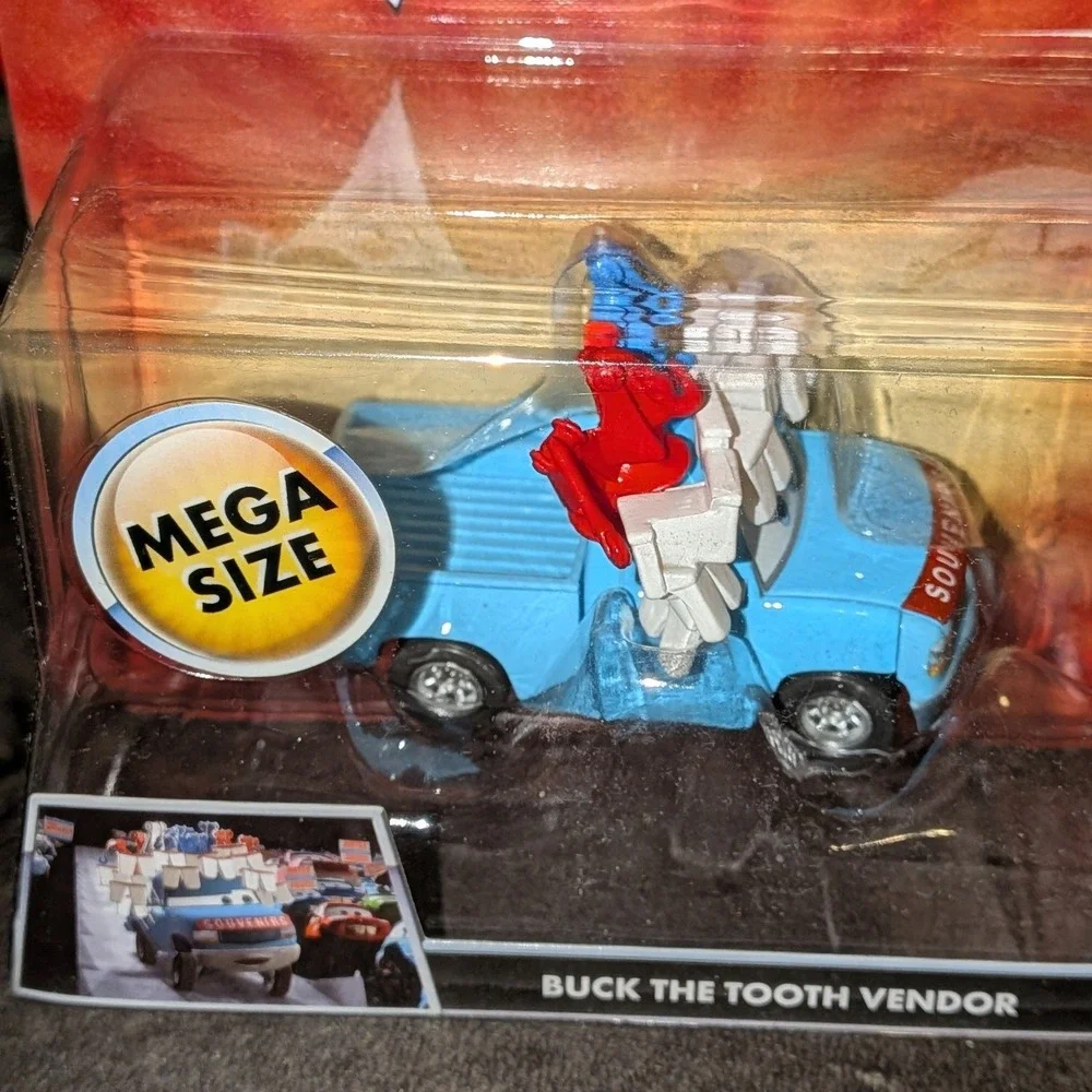 Disney Pixar Cars Toon Buck the Tooth Vendor Mega Size‎ Diecast Mattel 11 New
